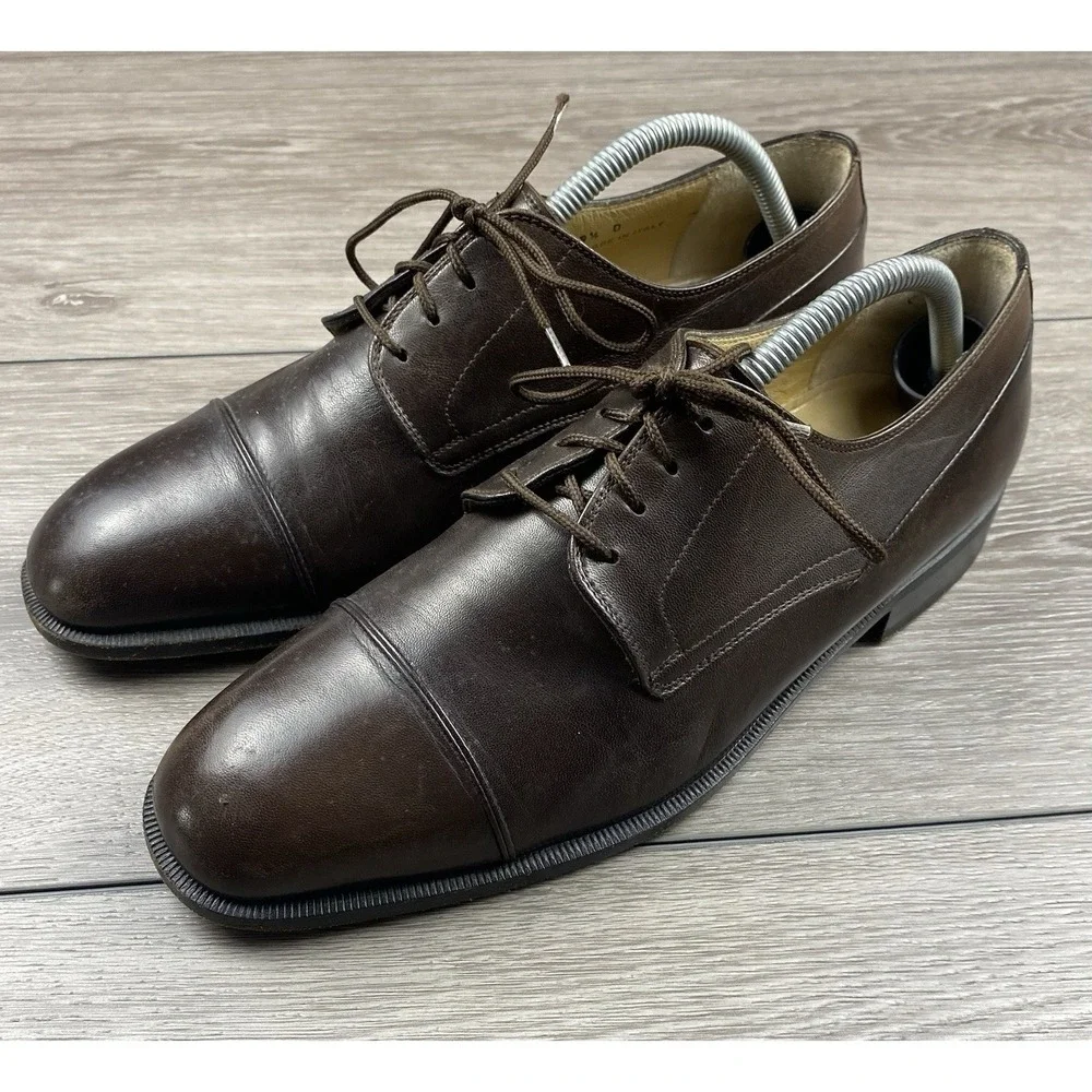 Bally Of Switzerland‎ Men's Cap Toe Leather Dress Shoes Brown Size 9.5 D